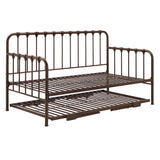 Homelegance By Top-Line Varden Metal Daybed with Lift-up Trundle Bronze Metal