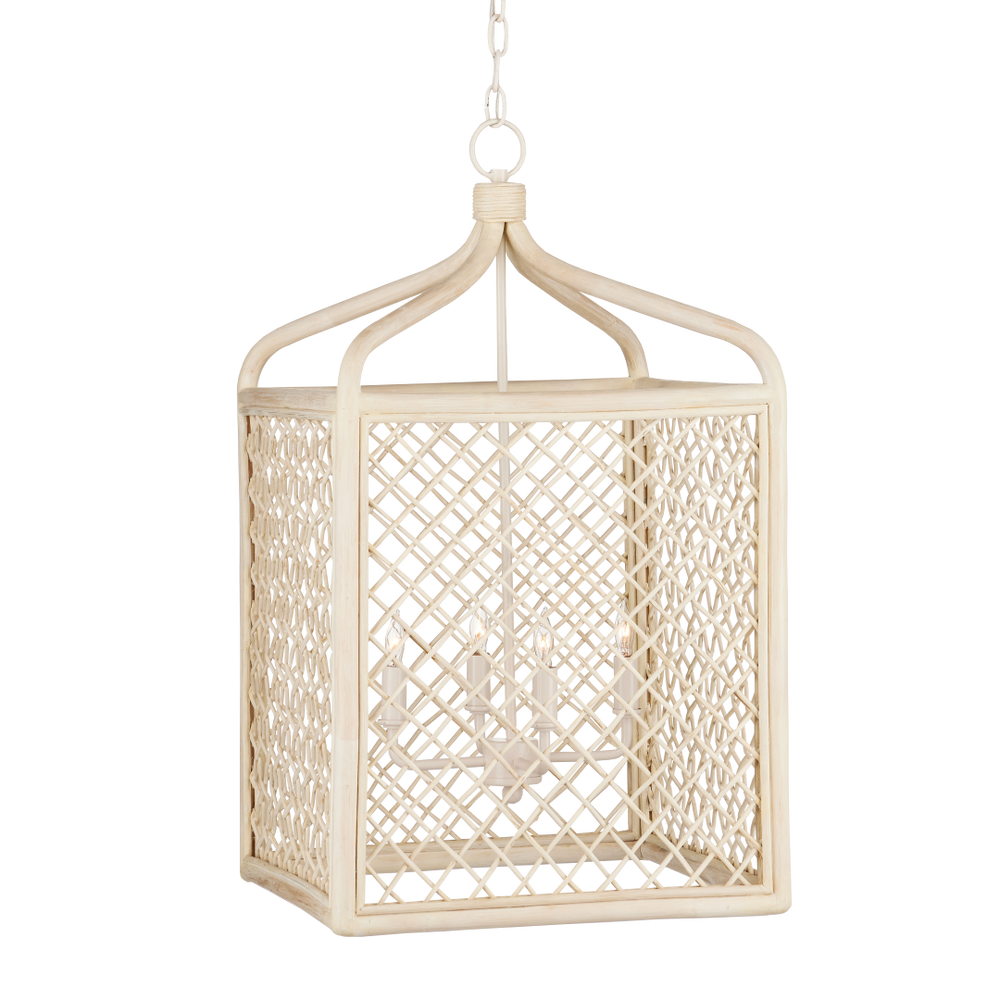 Wanstead Lantern - Handcrafted Wicker Pendant Light with Adjustable Height, Coastal Elegance & Style