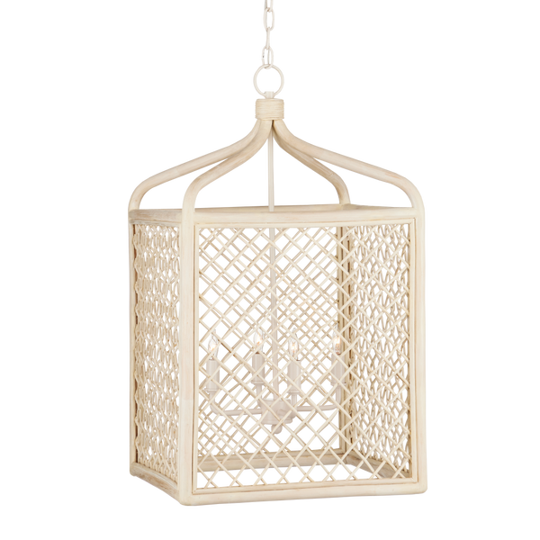 Wanstead Lantern - Handcrafted Wicker Pendant Light with Adjustable Height, Coastal Elegance & Style