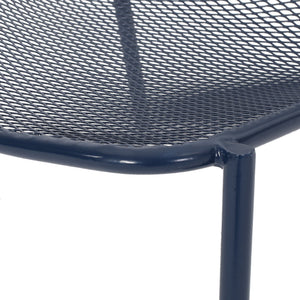 English Elm Kincaid Outdoor Iron Mesh Conversation Set Rust Resistant Patio Chairs with Side Table Navy Blue N775P392159N