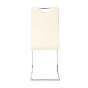 English Elm Modern Pu Upholstered Dining Chairs with Polished Metal Legs Ergonomic Set of 2 W210P164982