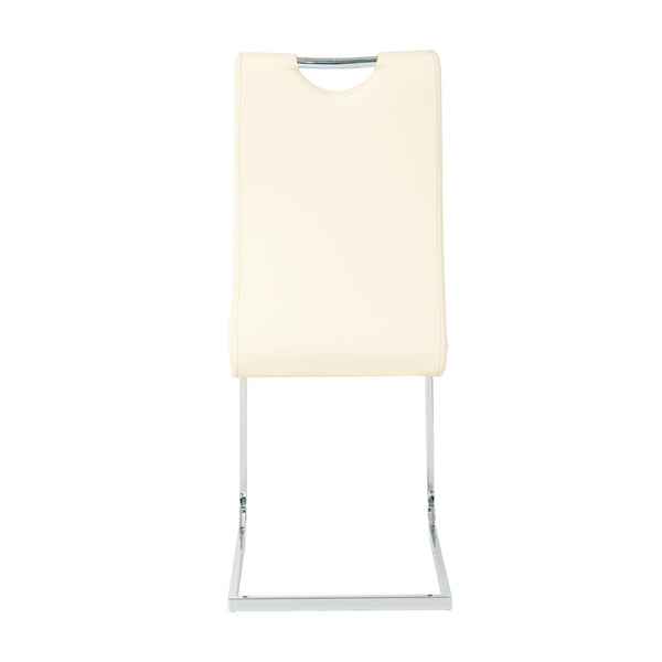 English Elm Modern Pu Upholstered Dining Chairs with Polished Metal Legs Ergonomic Set of 2 W210P164982