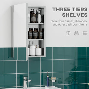 English Elm kleankin Wall-Mounted Medicine Cabinet with Mirror — Stainless Steel Waterproof Storage, Soft-Close Doors, 15x24 Silver W2225P200360