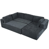 English Elm Modern Large Modular Sectional Sofa For Living Room, Bedroom, Salon, 3 Piece Free Combination