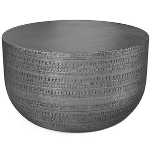 English Elm Johnsen Metal Coffee Table - Antique Silver Industrial Elegance For Living Room Or Cocktail Use B136P158941