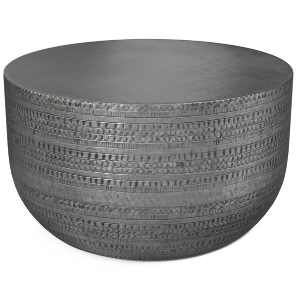 English Elm Johnsen Metal Coffee Table - Antique Silver Industrial Elegance For Living Room Or Cocktail Use B136P158941