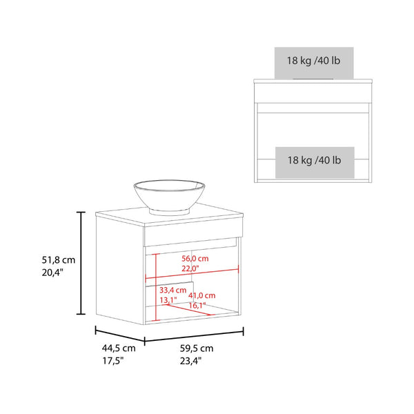 English Elm Wengue Bathroom Vanity - Stylish 2-Door Cabinet For Compact Spaces With Water-Resistant Finish B062P355534-GIGA
