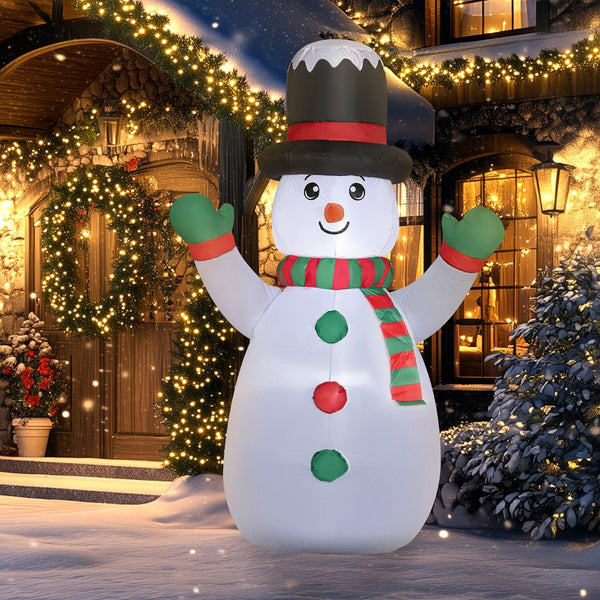 English Elm Outsunny 6 Ft Christmas Inflatable Snowman - Festive Led Decor For Lawn, Garden, Parties & More! W2225P249944-GIGA