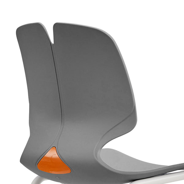 English Elm Modern Stacked Office Chair Set Ergonomic Polypropylene & Steel 4-Piece Stackable Durable Support Grey W3788P373805