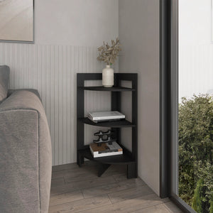 English Elm Wenge Corner Shelf Tower with 3 Shelves — Space-Saving 31.7" x15.2" Wenge Finish, Easy Assembly B062P252160