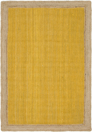 Unique Loom Braided Jute Goa Hand Braided Border Rug Yellow, Natural 6' 1" x 9' 0"