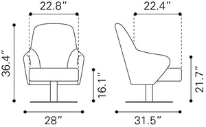 Withby Accent Chair Brown 110108 Zuo Modern