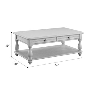 English Elm Wallace & Bay - Gray Cocktail Table – Coastal Oyster Wood Finish, Easy-Care 50" x 30" Surface, Stylish Low 19" Profile B361P384439