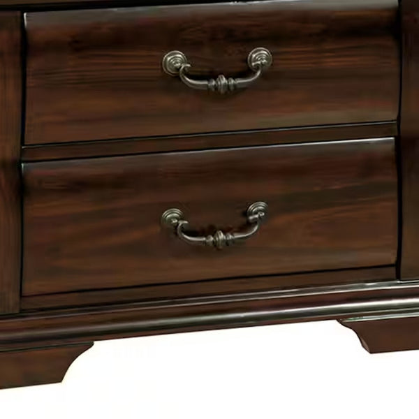 English Elm Cherry Finish Transitional Nightstand Solid Wood Felt Lined Drawer Bedroom Bedside B2741P436967