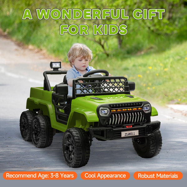 English Elm Qaba 12v Four Motor Kids Electric Ride on Truck with Trailer and Parent Remote W2225P249885