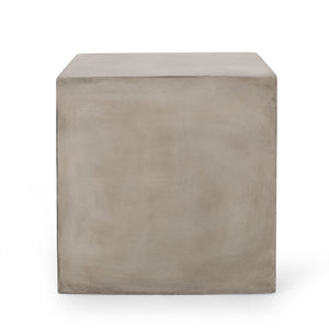 English Elm Outdoor Mgo Concrete Cube Side Table for Patio Deck or Garden Lounge Spaces 70882.00