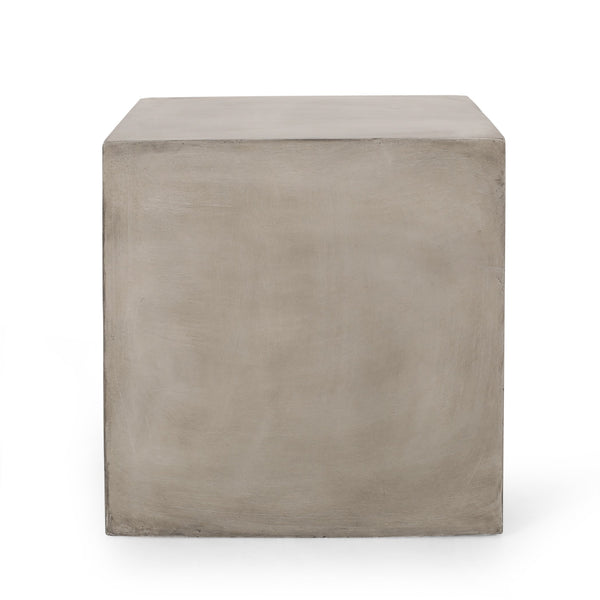English Elm Outdoor Mgo Concrete Cube Side Table for Patio Deck or Garden Lounge Spaces 70882.00