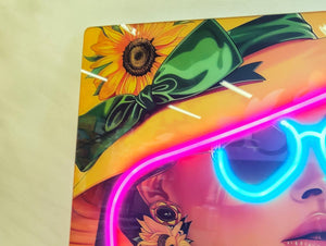 English Elm 16X10 Fashion Girl Led Wall Art – Neon Glow Acrylic Decor For Modern Living Rooms & Bedrooms T3976P383253