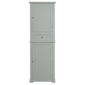 English Elm Tall Bathroom Storage Cabinet - Stylish Freestanding Organizer With Drawer & Adjustable Shelf In Grey N725P206890E-GIGA
