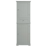 English Elm Tall Bathroom Storage Cabinet, Freestanding Storage Cabinet With Drawer and Adjustable Shelf, Mdf Board With Painted Finish, Grey