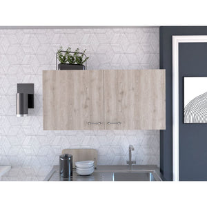 English Elm Oklahoma Wall Cabinet Two Doors – Space-Saving Particleboard Storage 39.3"W x 19.3"H Sleek Design Multicolor 42 L x 25 W x 4 H B128P148949
