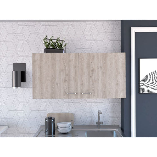 English Elm Oklahoma Wall Cabinet Two Doors – Space-Saving Particleboard Storage 39.3"W x 19.3"H Sleek Design Multicolor 42 L x 25 W x 4 H B128P148949