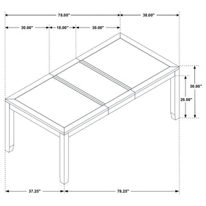 English Elm Centera Grey and Black Rectangular Dining Table with Extension Leaf, Plush Dove Gray Upholstery & Farmhouse Flair B062P358241