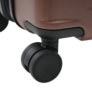 English Elm Luggage 5 Piece Hardside Abs Set with Front Access Carry on and Tsa Spinner Wheels Brown N732P391544O