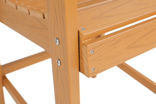 English Elm Lounge Teak-Color Outdoor Chair - All-Weather Comfort, Ergonomic Design & Space-Saving Features! W2085P364116