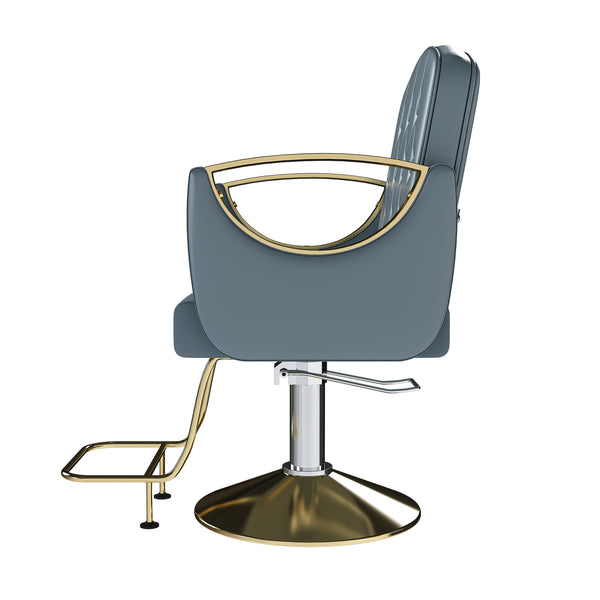 English Elm Hydraulic Salon Chair with Foot Pump Swivel Base Pu Leather Seat for Barber Tattoo Spa W2700P410955
