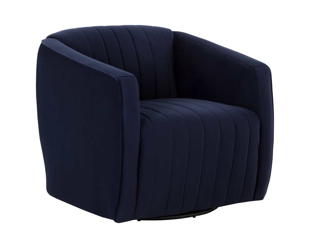 Sunpan Garrison Swivel Lounge Chair - Modern Elegance with Timeless Style and Comfortable Design Features Abbington Navy