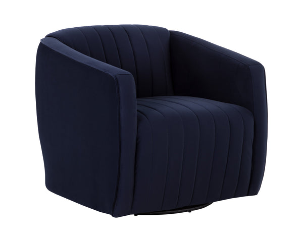 Sunpan Garrison Swivel Lounge Chair - Modern Elegance with Timeless Style and Comfortable Design Features Abbington Navy
