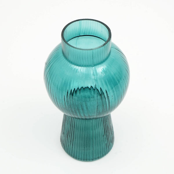 English Elm Modern Funnel Flare Vase – 6X11 Inch Teal Green Glass Décor For Home, Office, And Event Centerpieces B346P336849