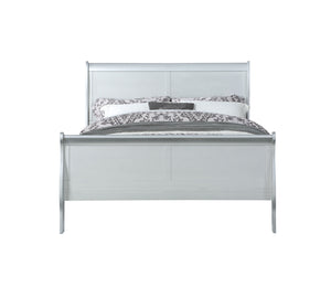 English Elm Louis Philippe Platinum Finish 2-Piece Bedroom Set: Elegant Queen Sleigh Bed & Nightstand Combo B2726S00174