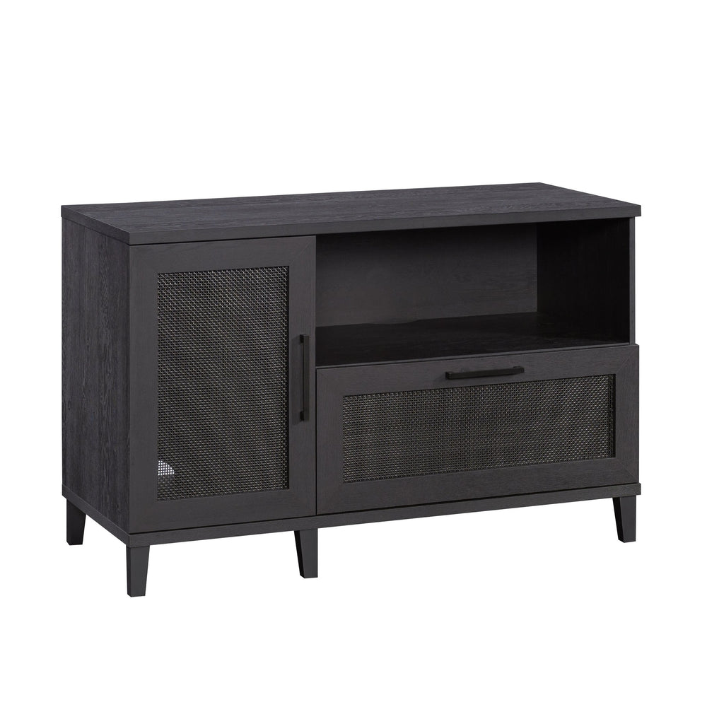 English Elm File Credenza Black Finish – Sleek Engineered Wood Storage with Adjustable Shelf, Smooth-Glide Drawers, Durable Design (53.36"L x 23.44"W) B356P402621