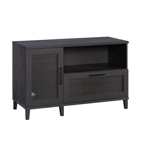 English Elm File Credenza Black Finish – Sleek Engineered Wood Storage with Adjustable Shelf, Smooth-Glide Drawers, Durable Design (53.36"L x 23.44"W) B356P402621