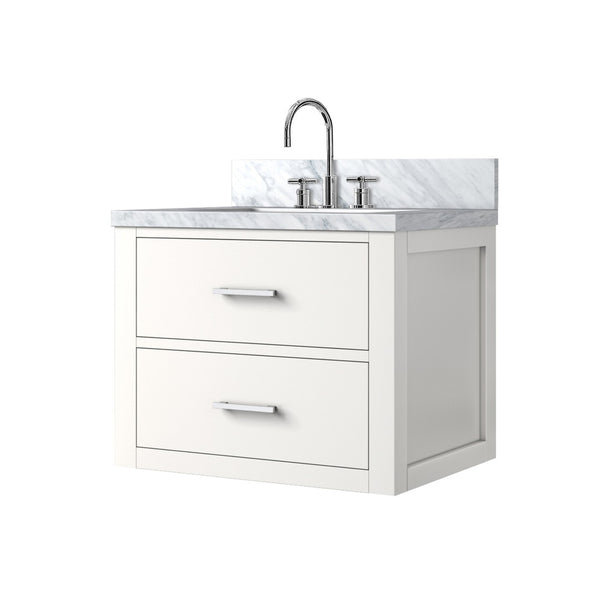 English Elm White Compact Bath Vanity Set With Acrylic Top & Chrome Faucet - Perfect For Small Spaces! B2731P257913-GIGA
