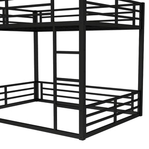 English Elm Metal Queen Over Queen Bunk Bed – Space-Saving Design For Teens & Adults, No Box Spring Needed, Black W1580S00140