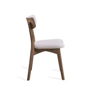 English Elm Caleb Mid-century Upholstered Dining Chair Set of Four with Tapered Oak Legs Light Beige,Walnut N768P282333W