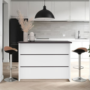 English Elm Freestaning Kitchen Island Counter Table with Open Shelves for Small Space Meal Prep B200S00463