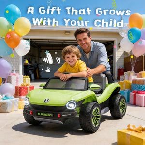 English Elm 12v Licensed Volkswagen Beetle Ride on Car with Remote Control and Suspension for Kids Green W1578P418186