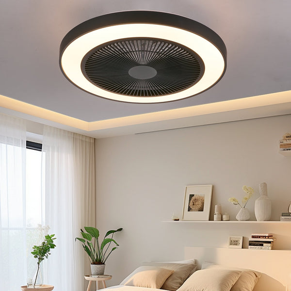 English Elm 19-inch Smart Rgb Led Ceiling Fan with Dc Motor App Control for Modern Living Spaces W1340P310784