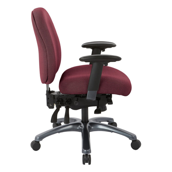 OSP Home Furnishings Multi-function Mid Back Ergonomic Office Chair with Lumbar Support and Titanium Base 8512-298