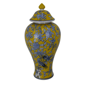 English Elm Avery Sculptural Ceramic Vase with Spiral Ribbed Texture for Modern Home Decor Blue+Yellow B056P416931