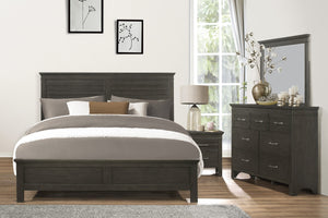 English Elm 1pc Blaire Farm Charcoal Gray Finish 7-Drawer Transitional Dresser with Okume Veneer, Rustic Appeal and Fixed Pulls Charcoal grey 57.75 L x 19 W x 44.25 H B011P220616