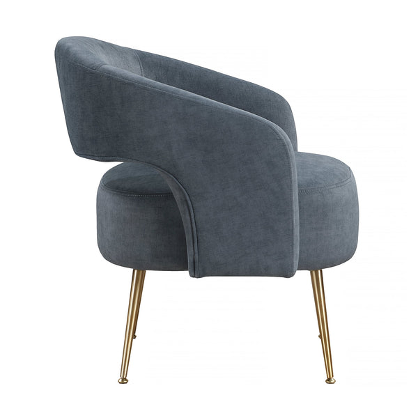 English Elm Modern Velvet Accent Chair Plush Foam Seat Gold Leg Base for Living Room Dark Gray B011P458633