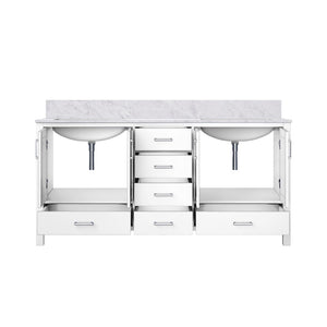 English Elm White Double Bath Vanity With Carrara Marble Top – Elegant Design, Ample Storage & Timeless Finish B2731P258901-GIGA