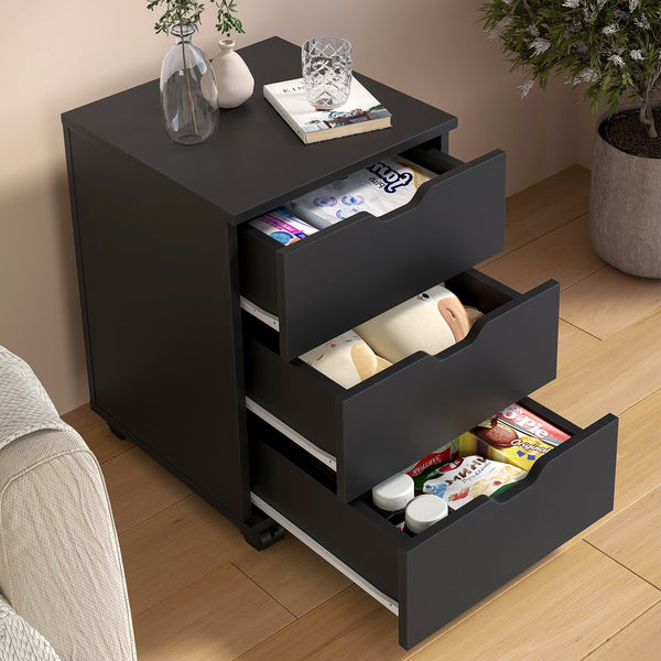 English Elm 3-drawer Rolling Wood File Cabinet with Locking Casters for Home Office Under Desk T3623P434206