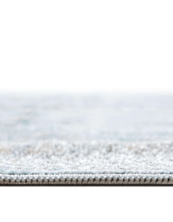 Unique Loom Paris Willow Machine Made Border Rug Light Blue, Beige/Light Blue/Blue/Tan 8' 0" x 8' 0"