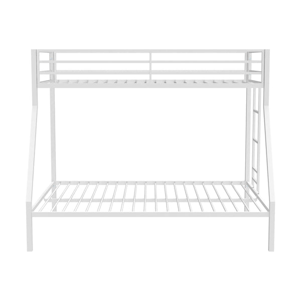 English Elm Metal Twin Over Full Bunk Bed Steel Frame with Guardrails for Kids or Guest Rooms White B016P469309